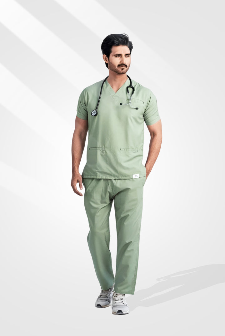 Edge Line™ Mint Green Scrub Suit for Men by GTEX Apparels Pakistan