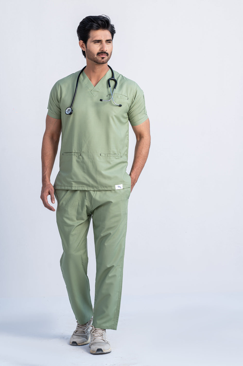 Edge Line™ Mint Green Scrub Suit for Men by GTEX Apparels Pakistan