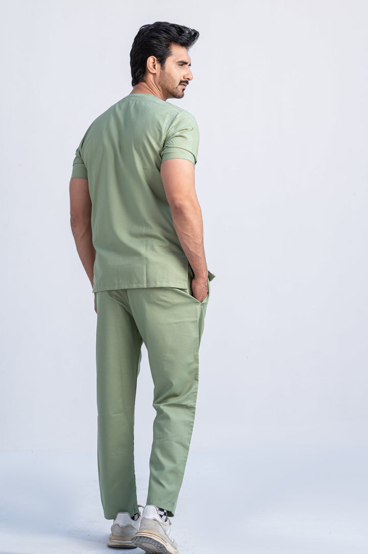 Edge Line™ Mint Green Scrub Suit for Men by GTEX Apparels Pakistan