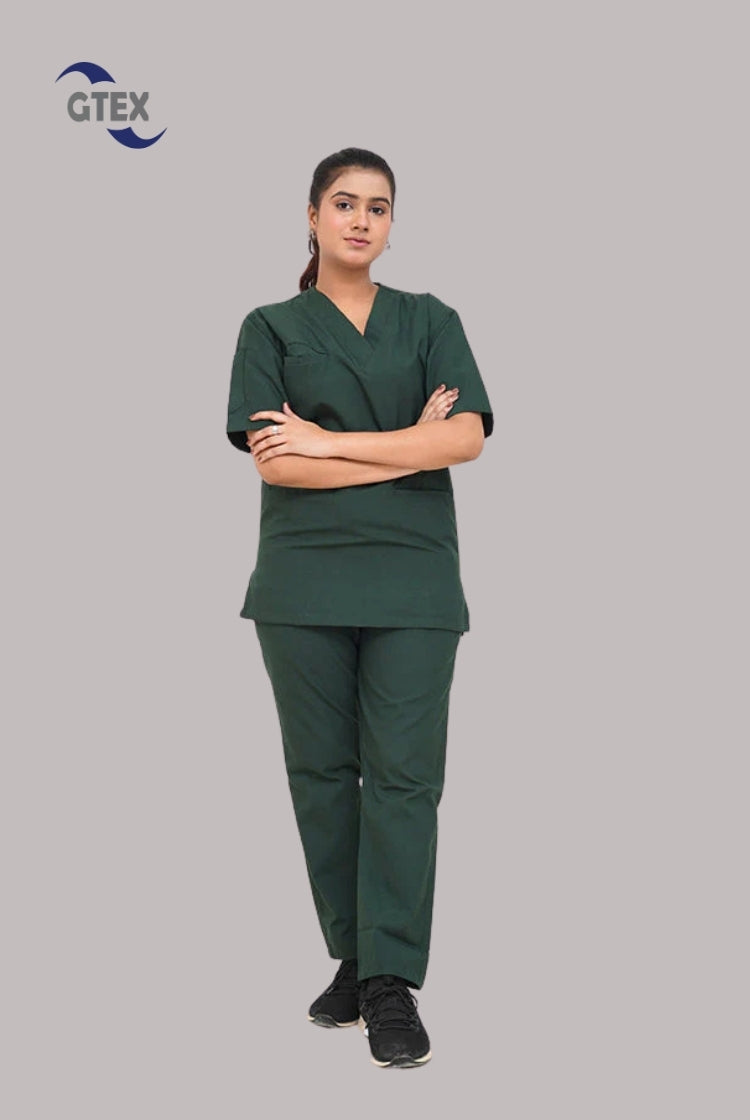 Edge Line™ Parrot Green Scrub Suit for Women by GTEX Apparels Pakistan
