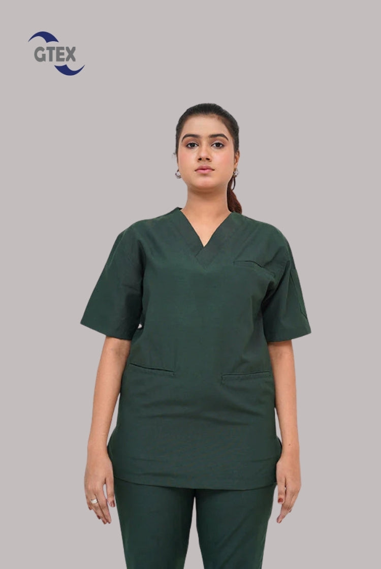 Edge Line™ Parrot Green Scrub Suit for Women by GTEX Apparels Pakistan