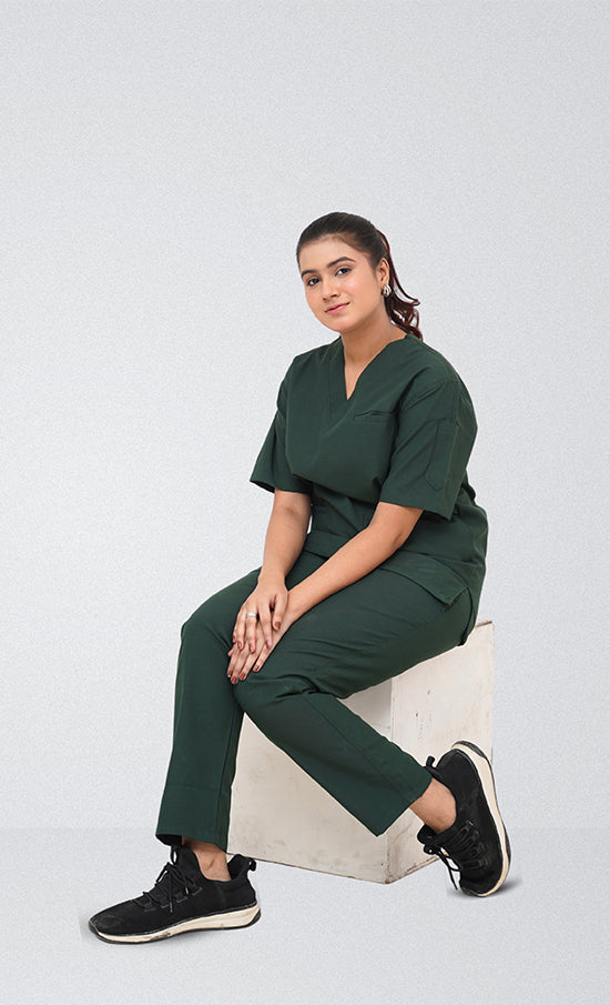 Edge Line™ Parrot Green Scrub Suit for Women by GTEX Apparels Pakistan