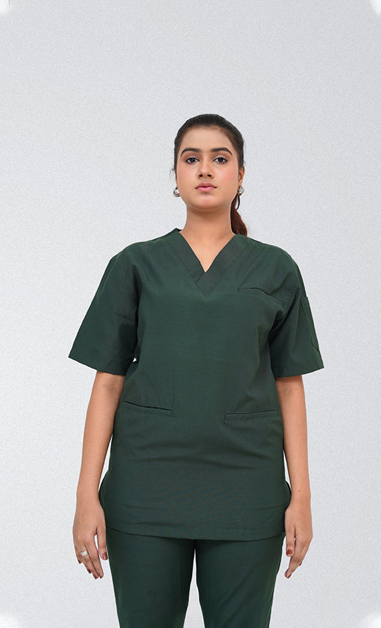 Edge Line™ Parrot Green Scrub Suit for Women by GTEX Apparels Pakistan