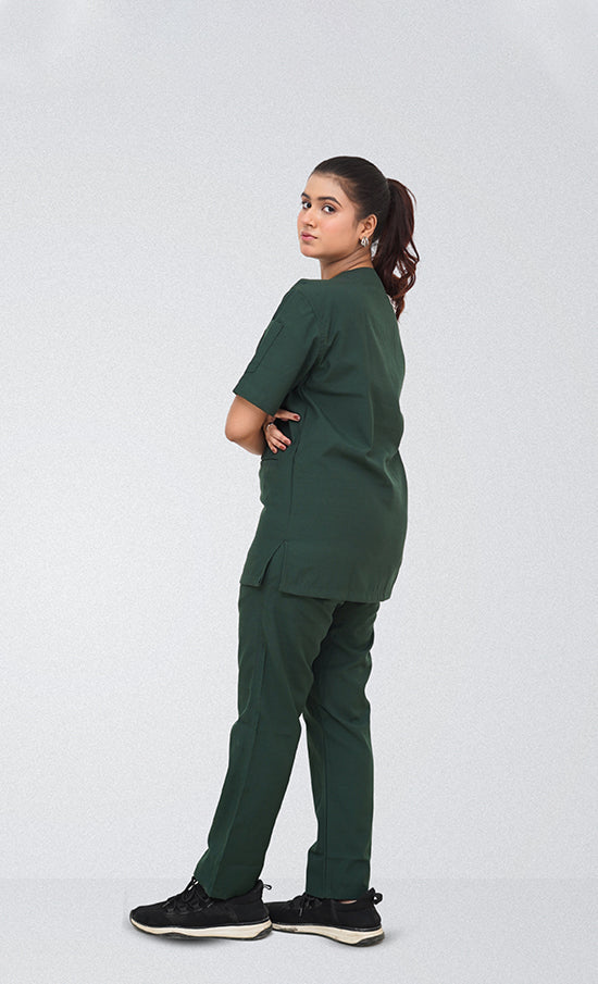 Edge Line™ Parrot Green Scrub Suit for Women by GTEX Apparels Pakistan
