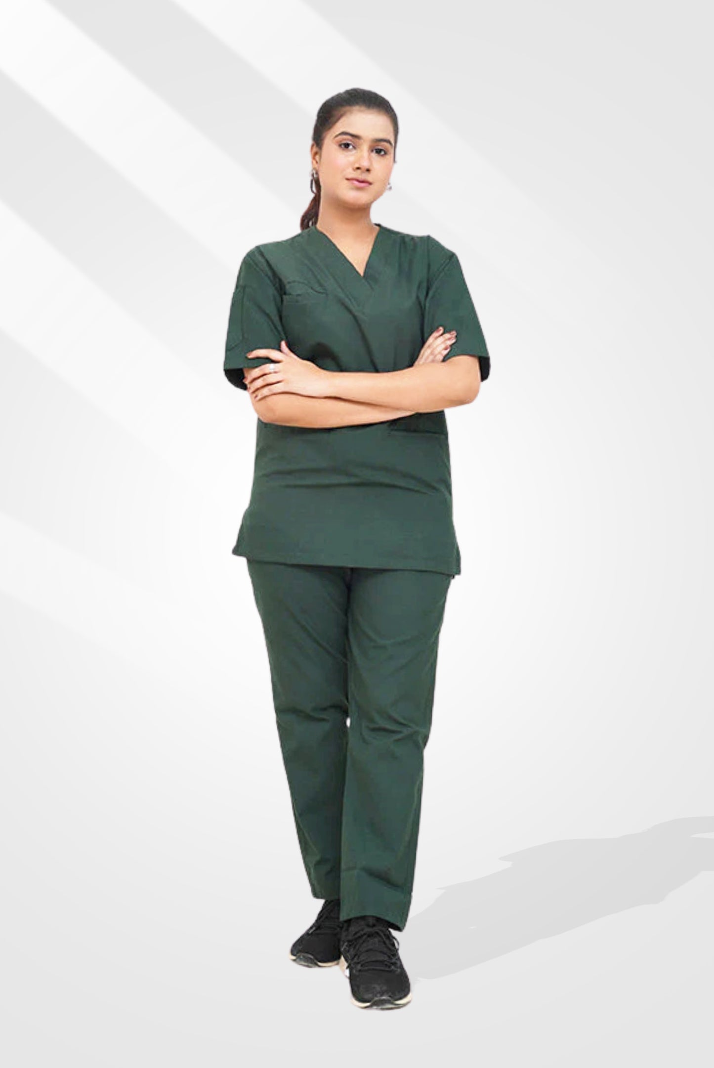 Edge Line parrot green scrub for women by Gtex Apparels in Pakistan designed for practical healthcare work environments 1