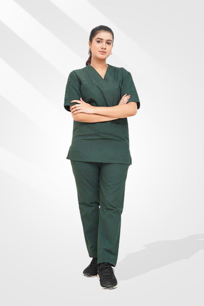 Edge Line parrot green scrub for women by Gtex Apparels in Pakistan designed for practical healthcare work environments 1
