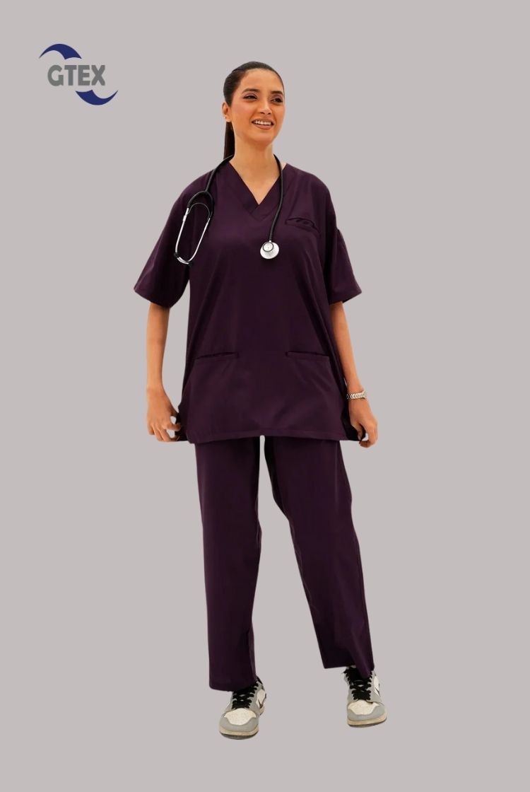 Edge Line™ Purple Scrub Suit for Women by GTEX Apparels Pakistan
