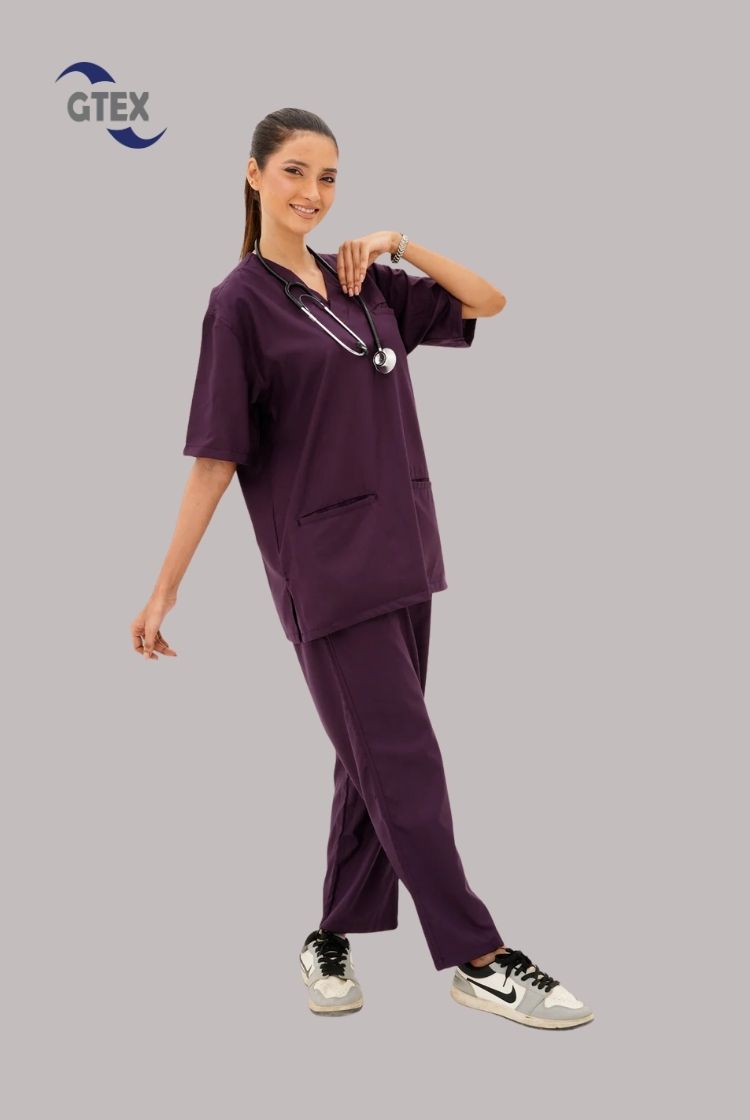 Edge Line™ Purple Scrub Suit for Women by GTEX Apparels Pakistan