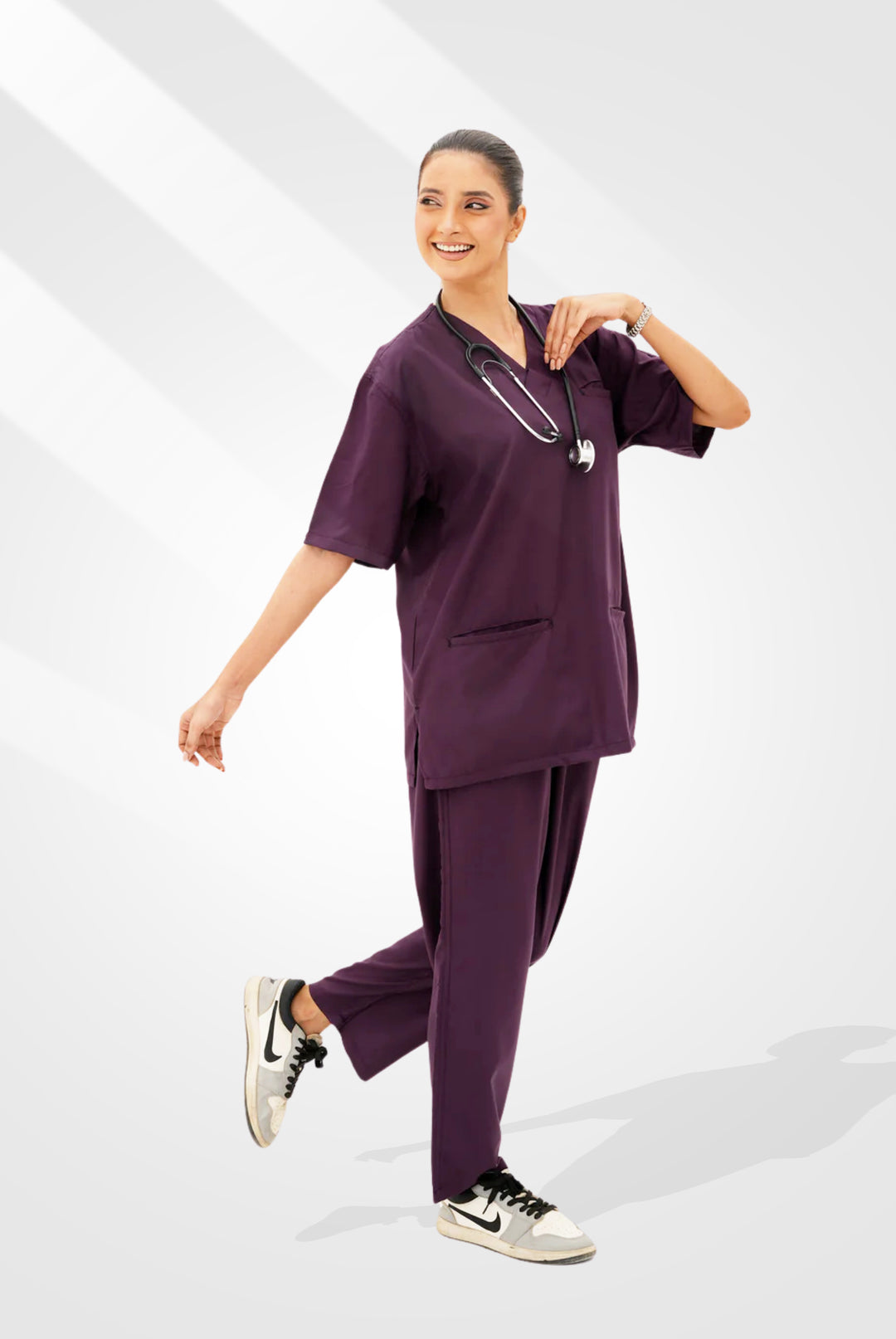 Edge Line™ Purple Scrub Suit for Women by GTEX Apparels Pakistan