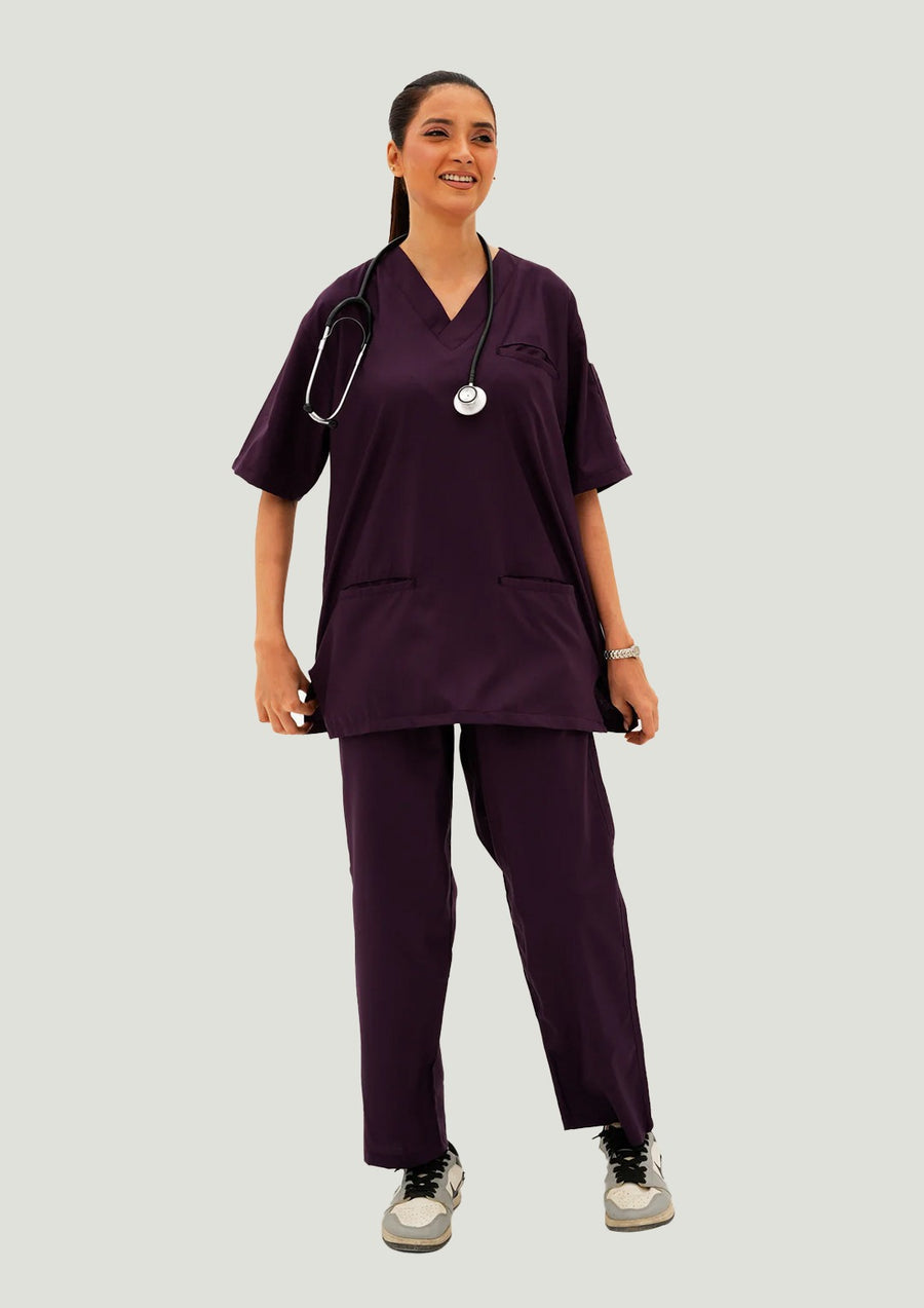 Edge Line™ Purple Scrub Suit for Women by GTEX Apparels Pakistan