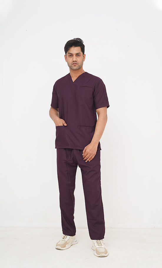 Edge Line™ Wine Scrub Suit for Men by GTEX Apparels Pakistan