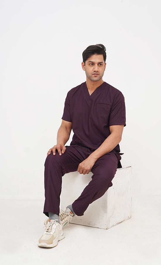 Edge Line™ Wine Scrub Suit for Men by GTEX Apparels Pakistan