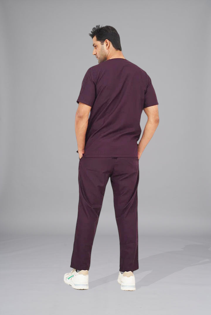Buy Edge Line™ wine scrubs for men in Pakistan by Gtex Apparels everyday workwear with functional design 5