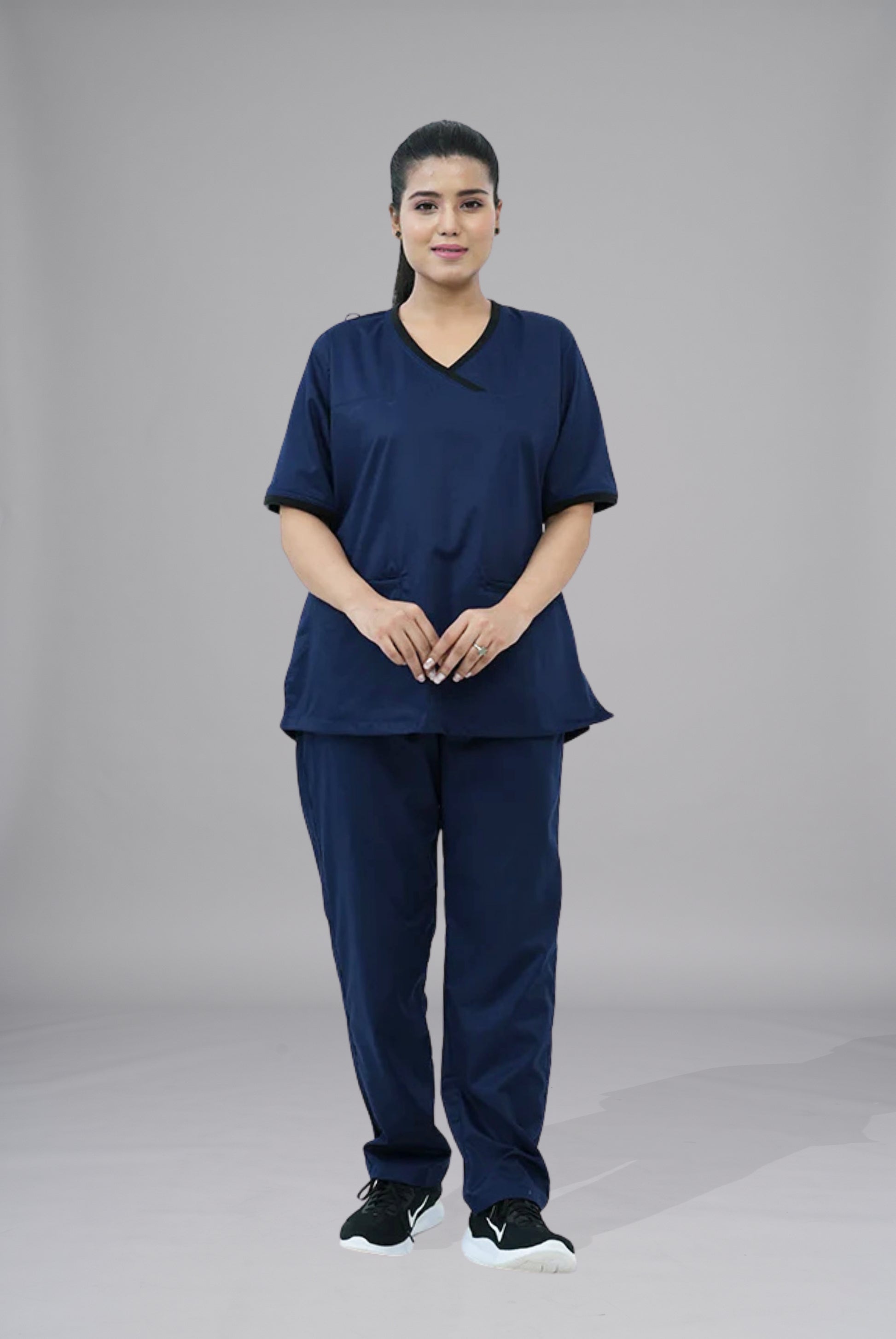 Shop Elite Notch™ Ink Navy Scrub for Women at GTEX Apparels. Comfortable, durable, and breathable scrubs perfect for healthcare professionals with easy returns.