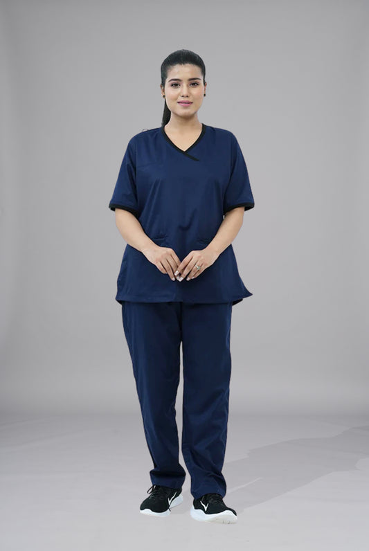 Shop Elite Notch™ Ink Navy Scrub for Women at GTEX Apparels. Comfortable, durable, and breathable scrubs perfect for healthcare professionals with easy returns.