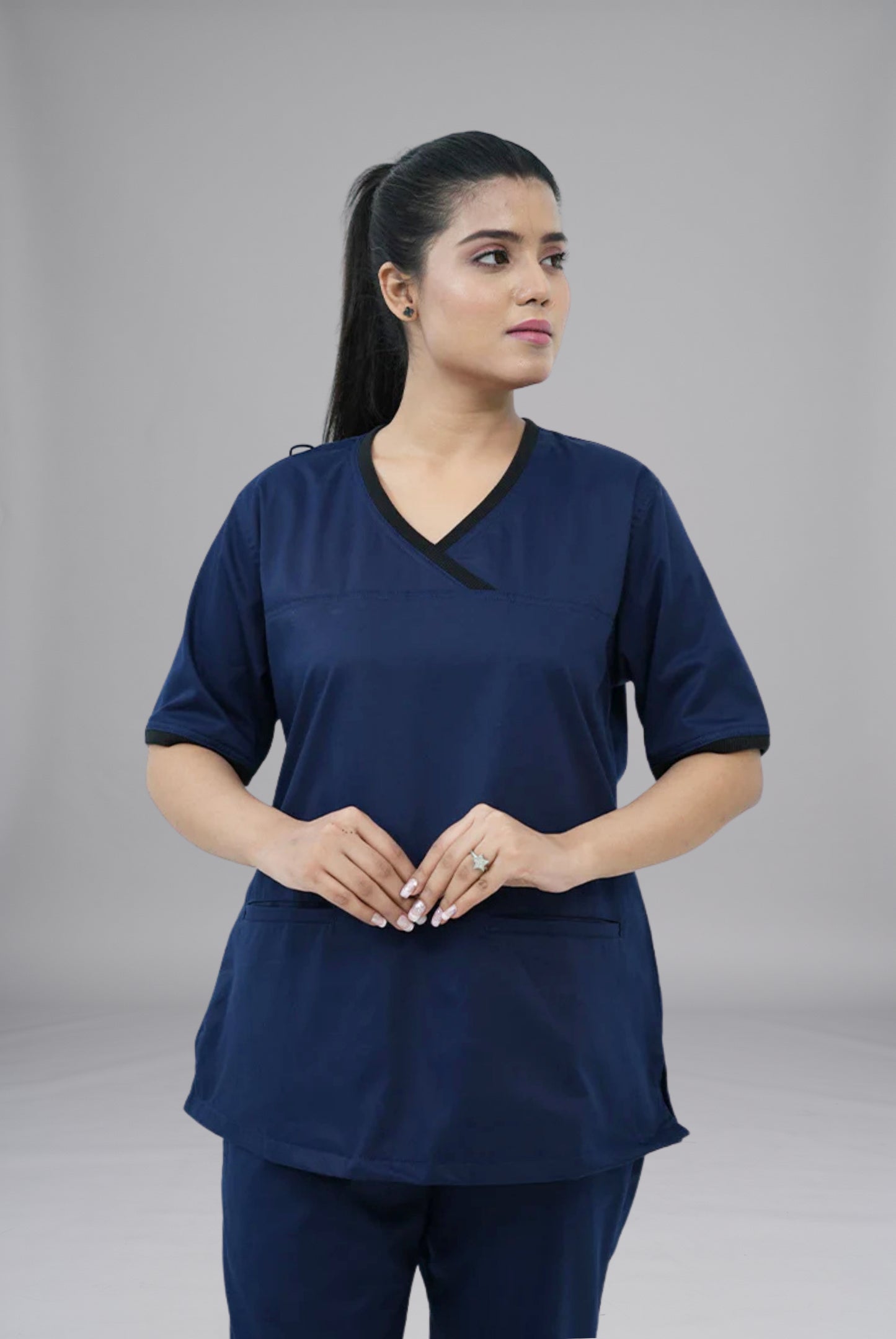 Shop Elite Notch™ Ink Navy Scrub for Women at GTEX Apparels. Comfortable, durable, and breathable scrubs perfect for healthcare professionals with easy returns.5