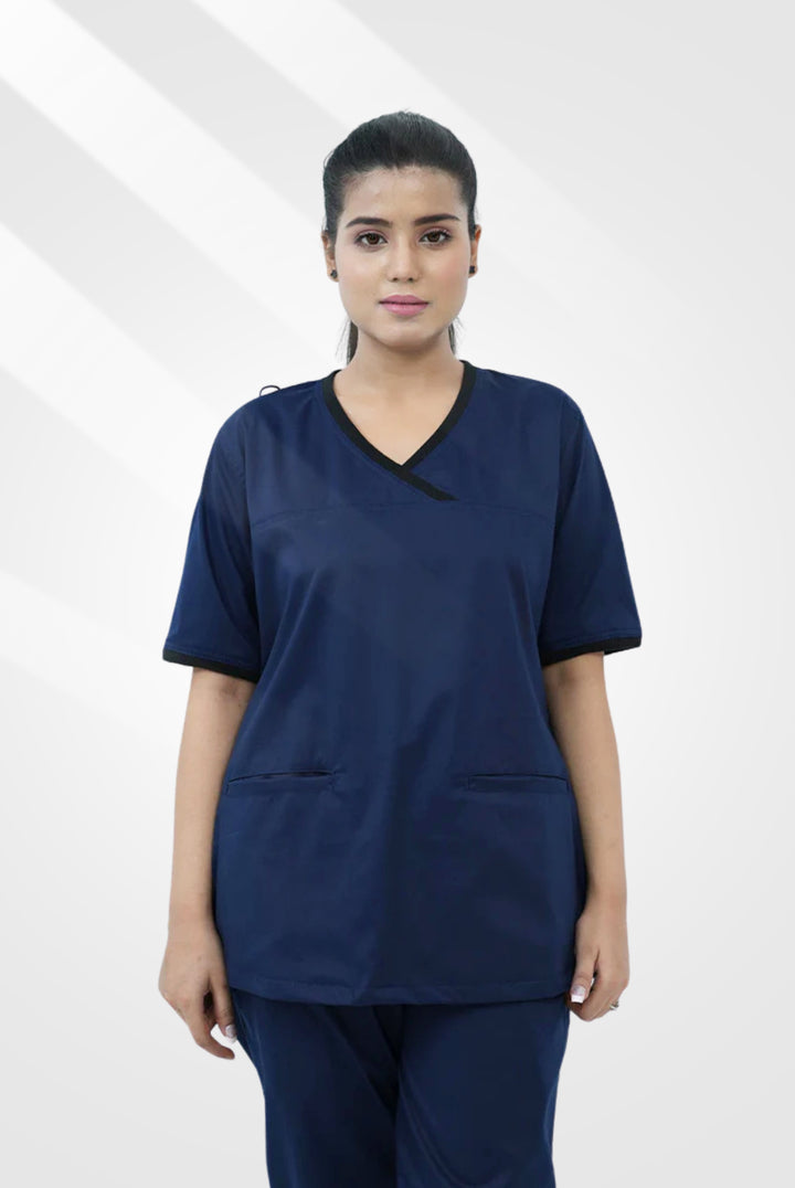 Elite Notch™ Ink Navy Scrub Suit for Women by GTEX Apparels Pakistan