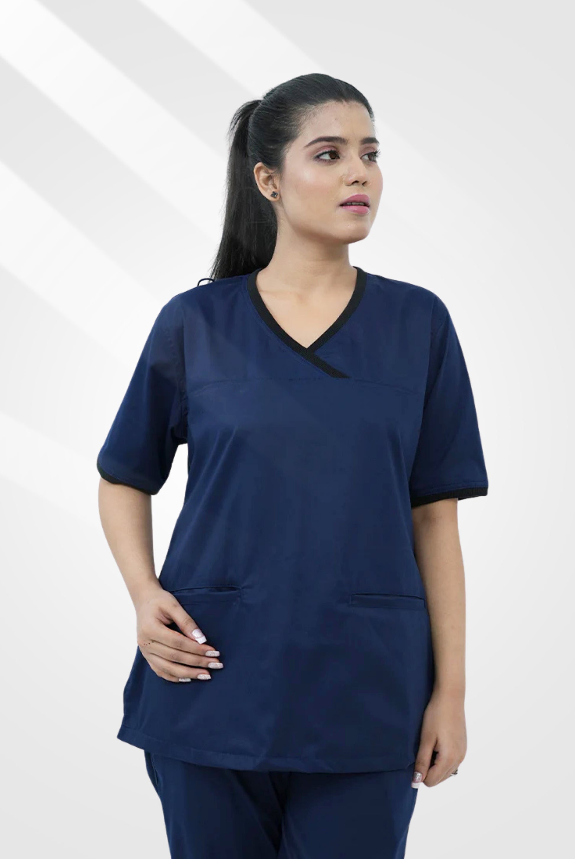 Elite Notch™ Ink Navy Scrub Suit for Women by GTEX Apparels Pakistan