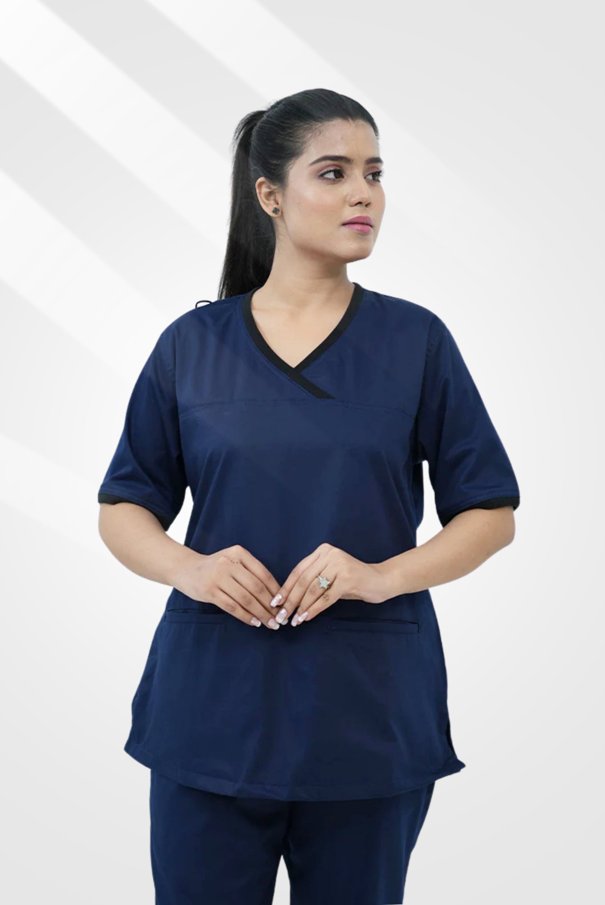 Elite Notch™ Ink Navy Scrub Suit for Women by GTEX Apparels Pakistan