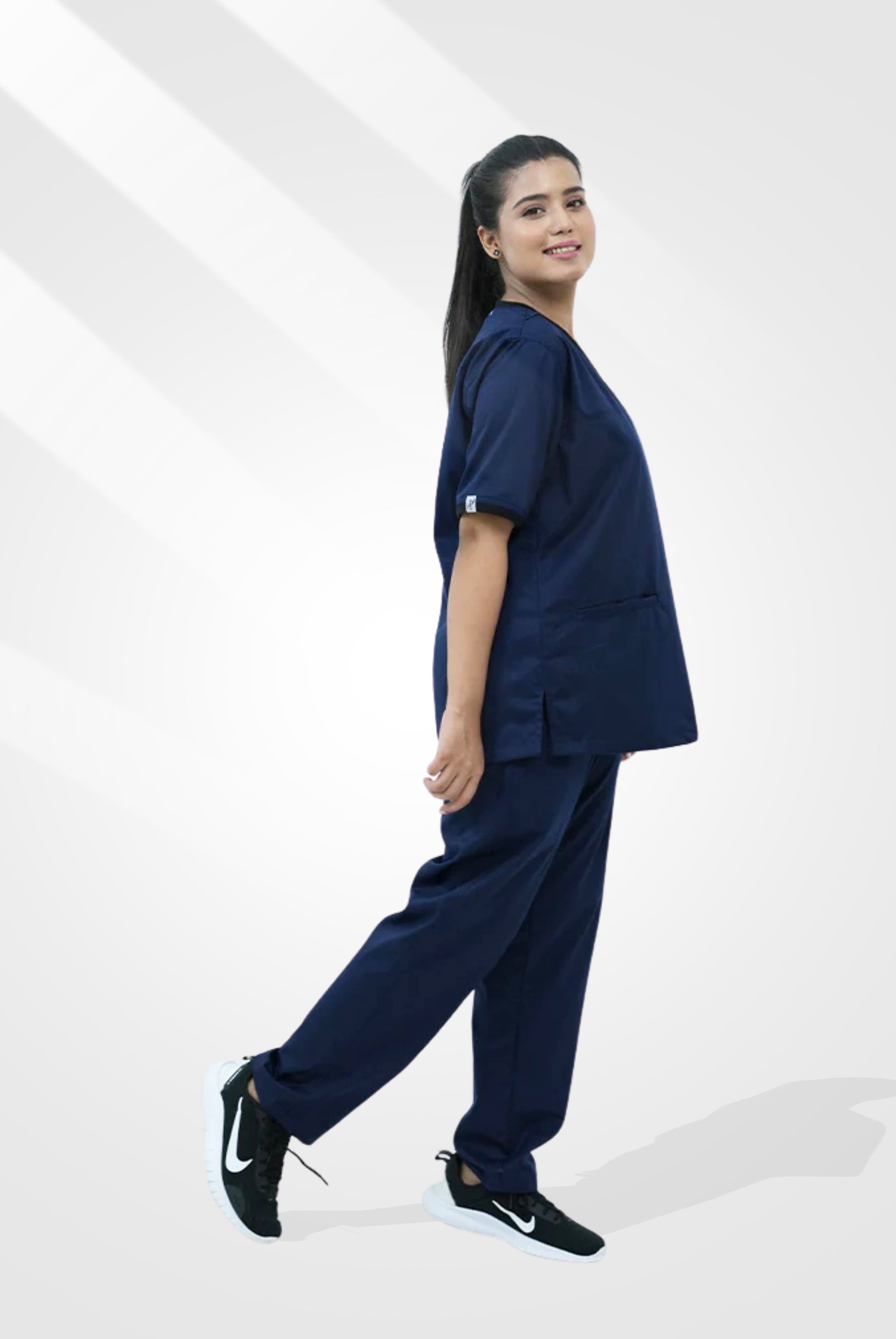 Elite Notch™ Ink Navy Scrub Suit for Women by GTEX Apparels Pakistan