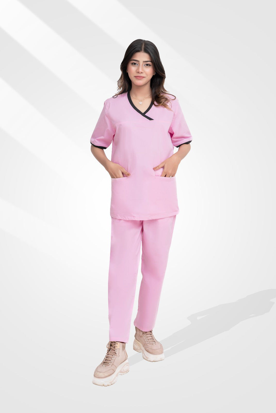 Buy Elite Notch™ Pink Scrub for women | GTEX Apparels Pakistan 1