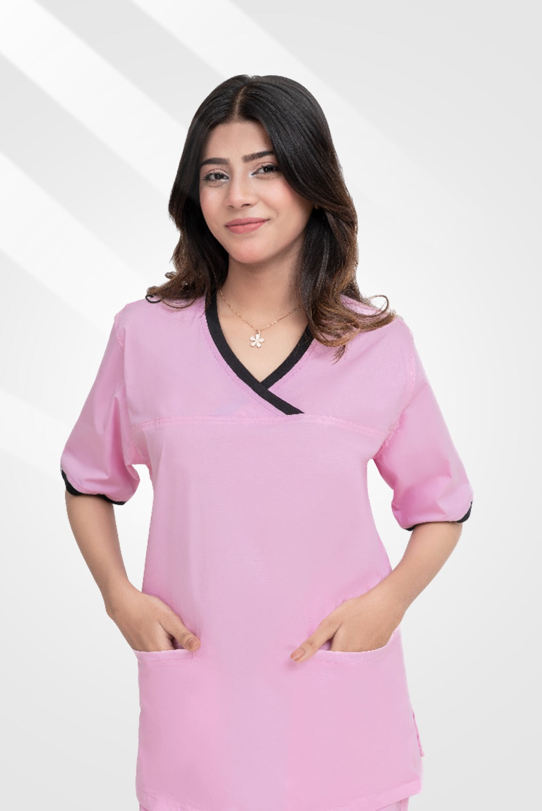 Buy Elite Notch™ Pink Scrub for Women | GTEX Apparels Pakistan 