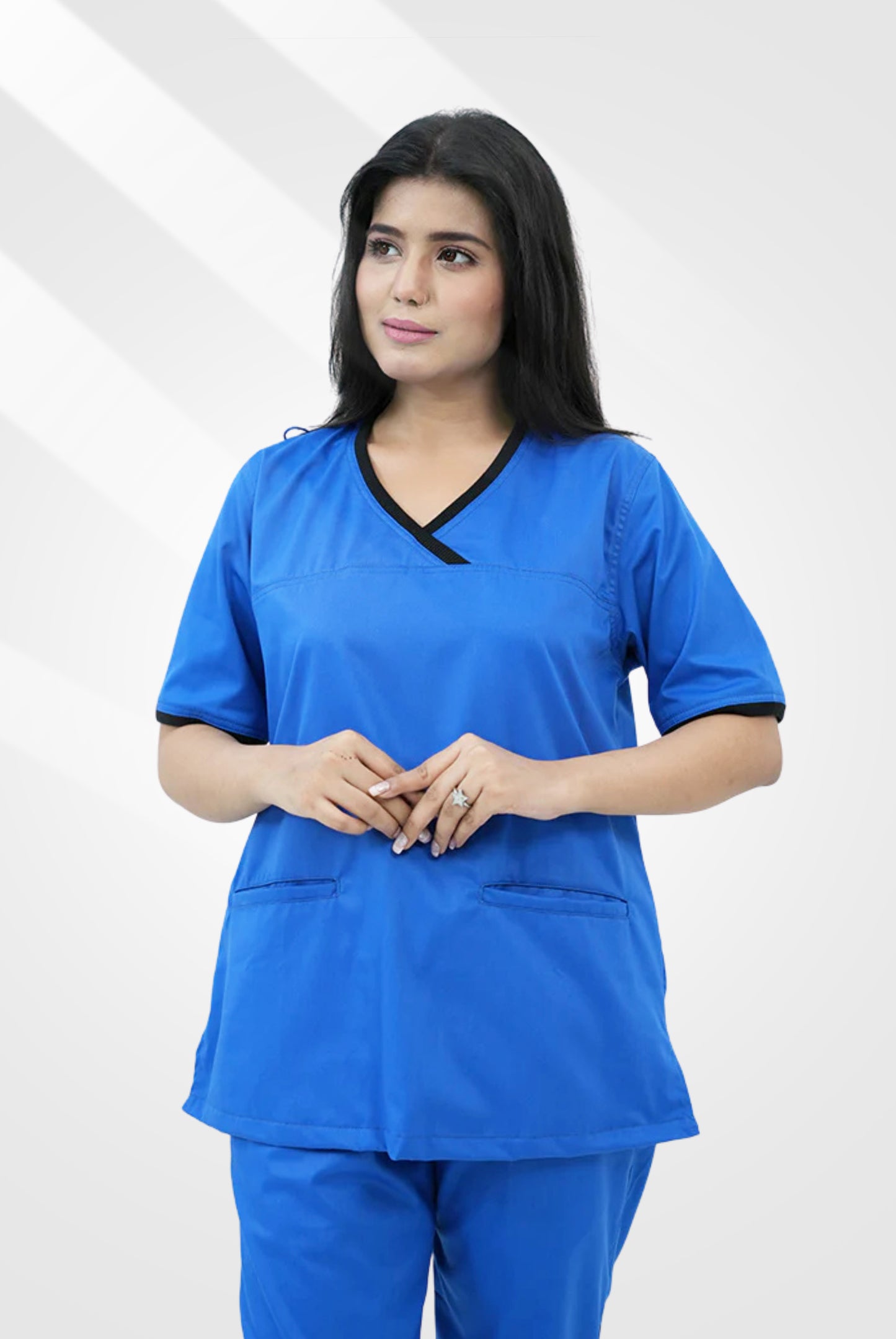 Elite Notch™ Royal Blue Scrub Suit for Women by GTEX Apparels Pakistan