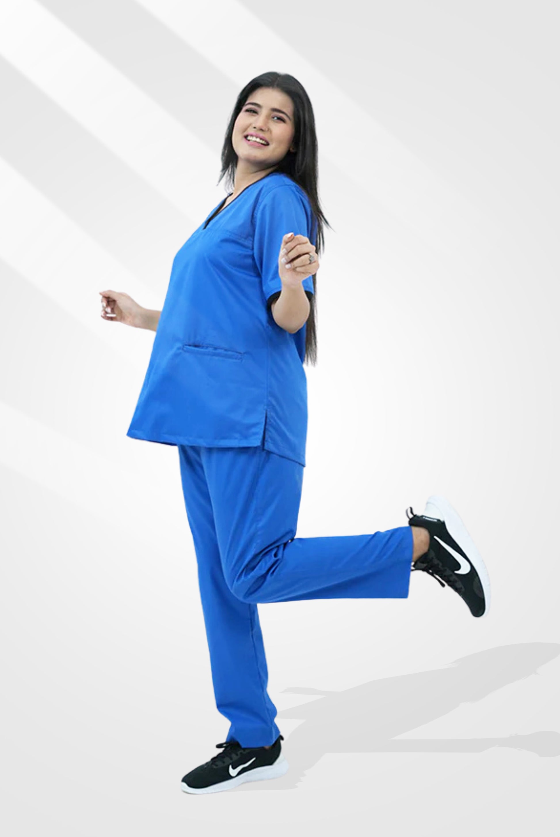 Elite Notch™ Royal Blue Scrub Suit for Women by GTEX Apparels Pakistan