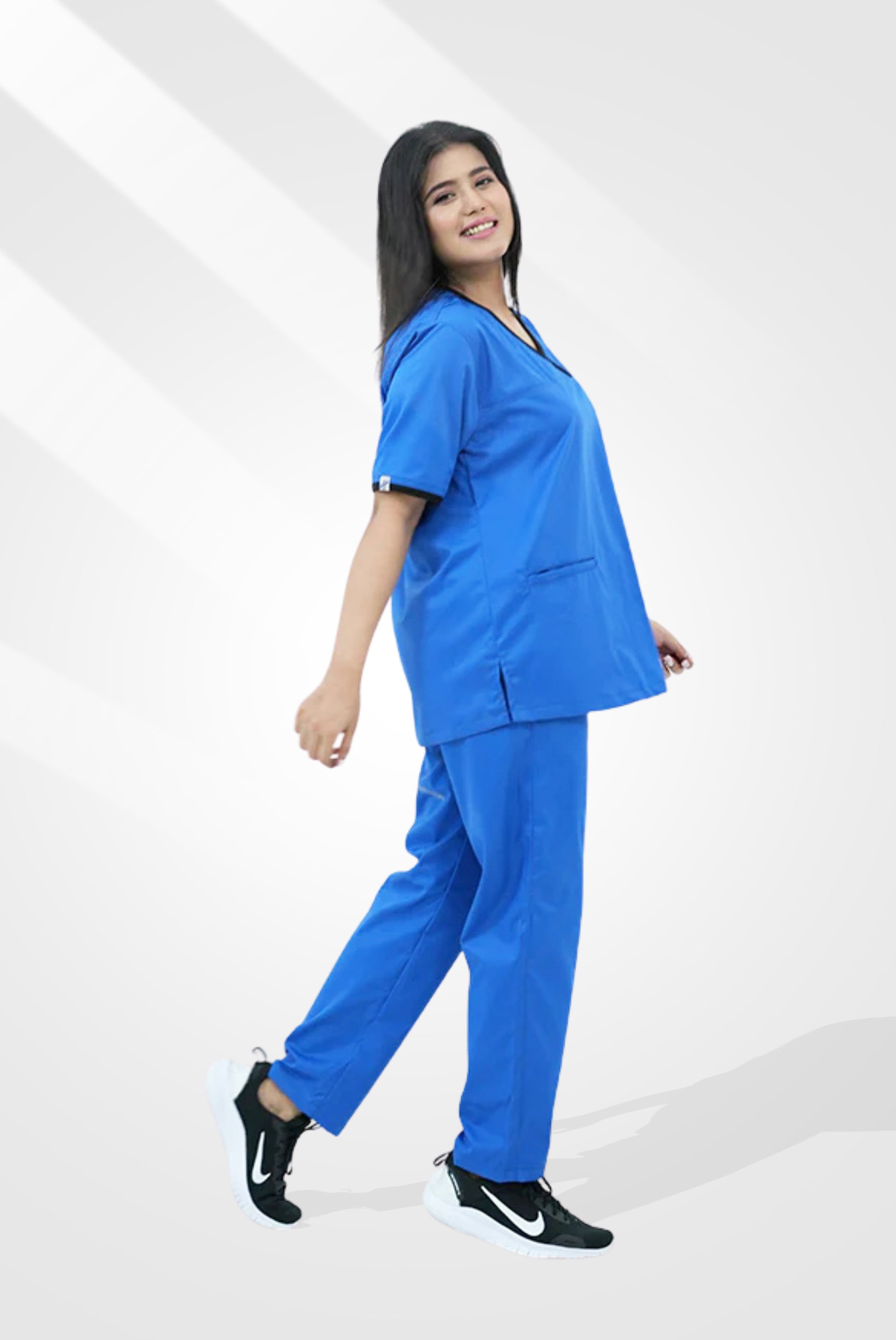 Elite Notch™ Royal Blue Scrub Suit for Women by GTEX Apparels Pakistan