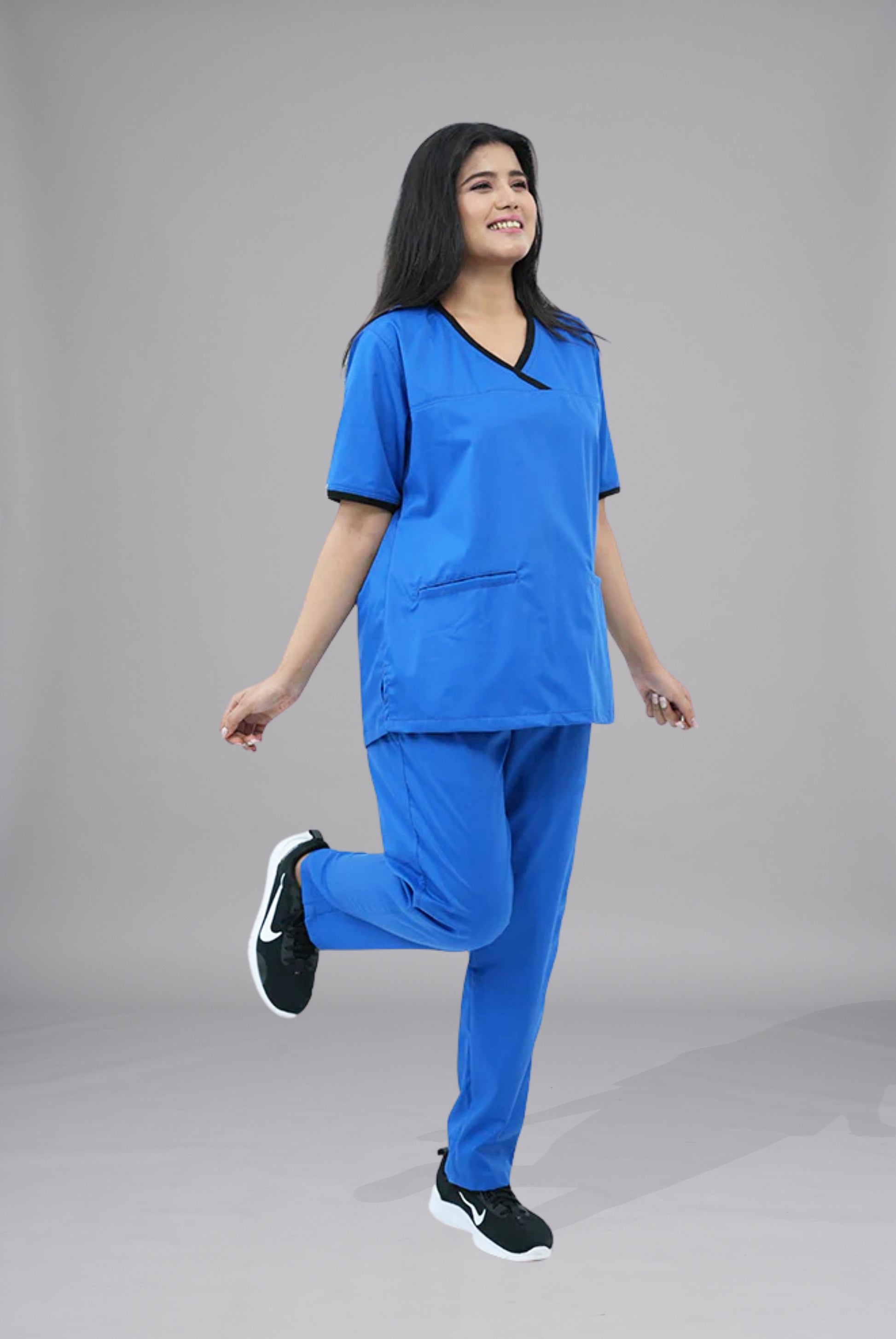 Elite Notch Royal Blue Scrub for Women, Premium Comfort & Professional Fit by GTEX Apparels Pakistan 8