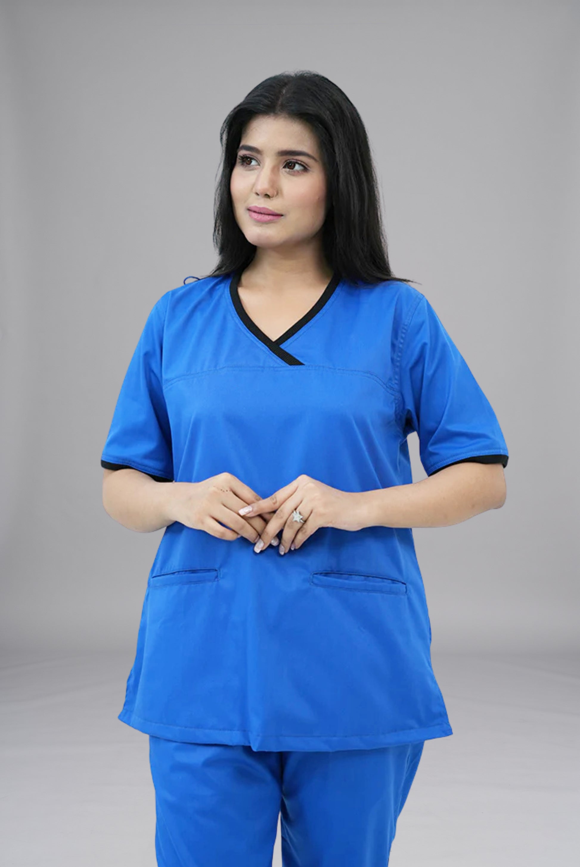 Elite Notch Royal Blue Scrub for Women, Premium Comfort & Professional Fit by GTEX Apparels Pakistan 9