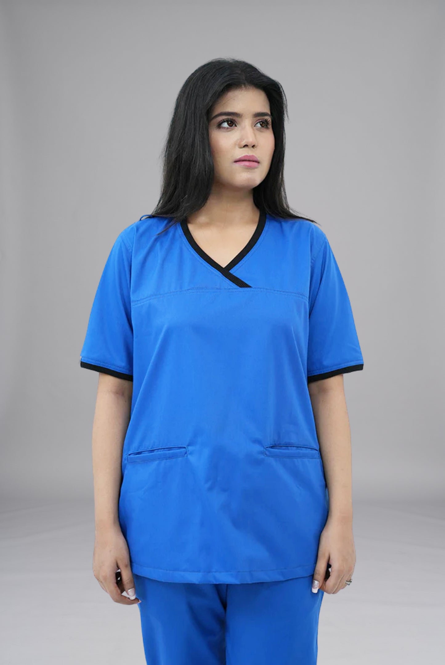 Elite Notch Royal Blue Scrub for Women, Premium Comfort & Professional Fit by GTEX Apparels Pakistan 11