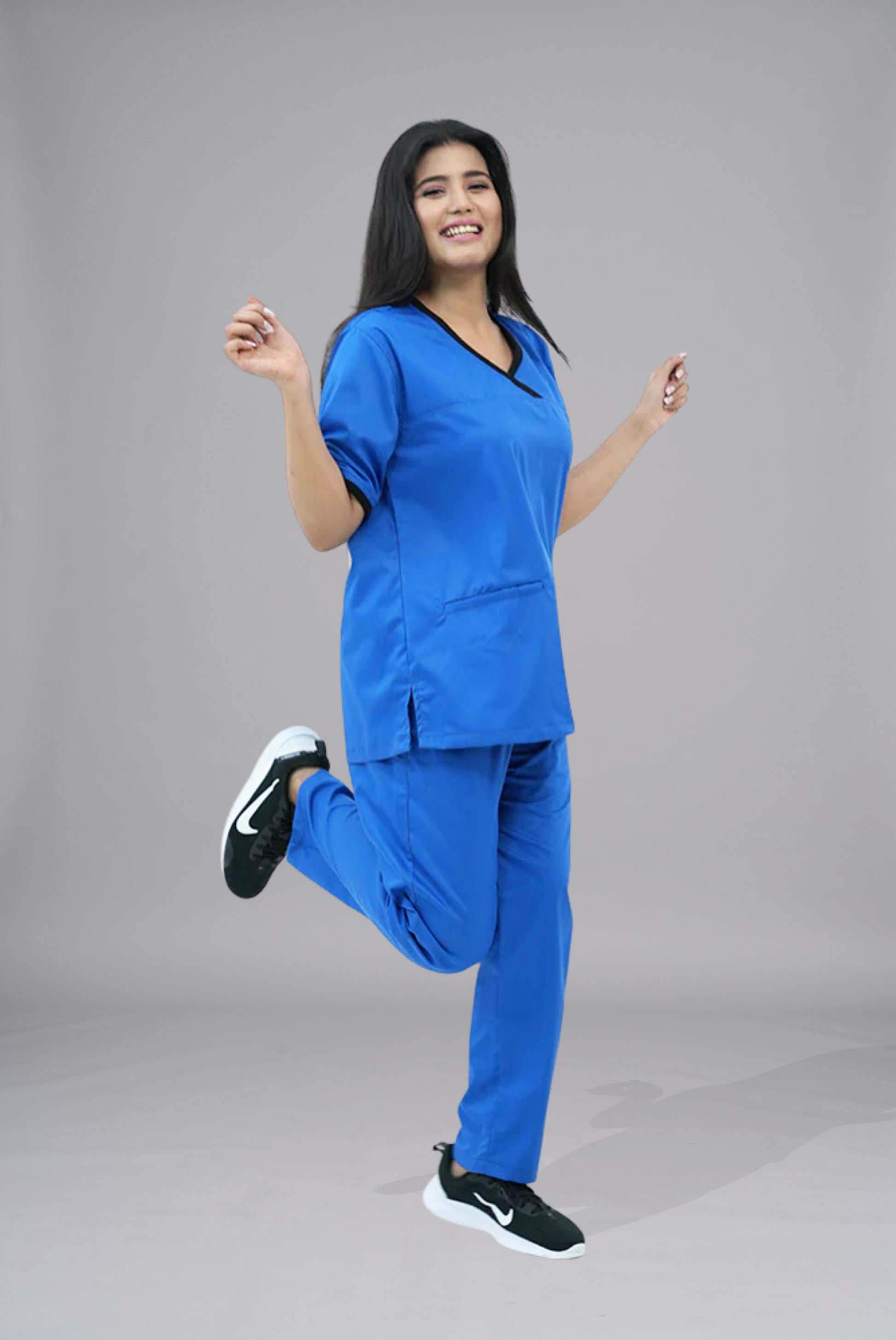 Elite Notch Royal Blue Scrub for Women, Premium Comfort & Professional Fit by GTEX Apparels Pakistan 3
