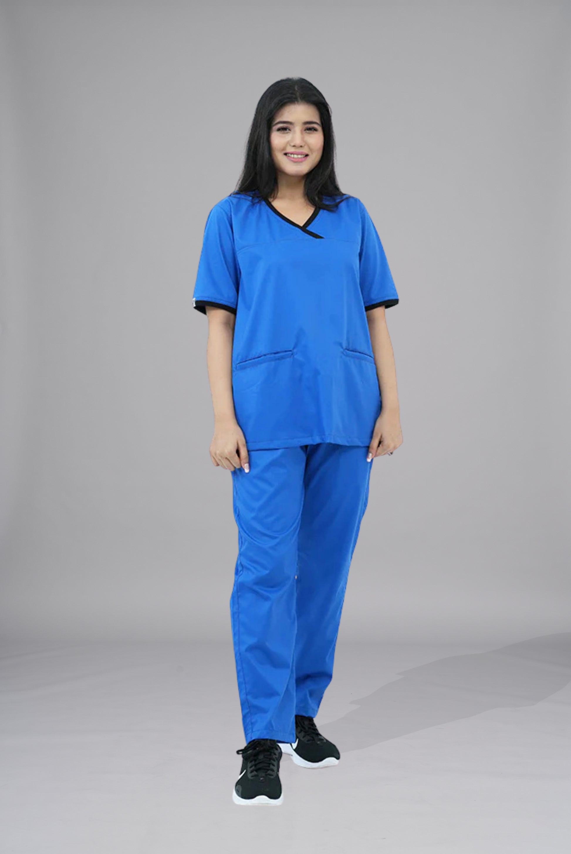 Elite Notch Royal Blue Scrub for Women, Premium Comfort & Professional Fit by GTEX Apparels Pakistan 5