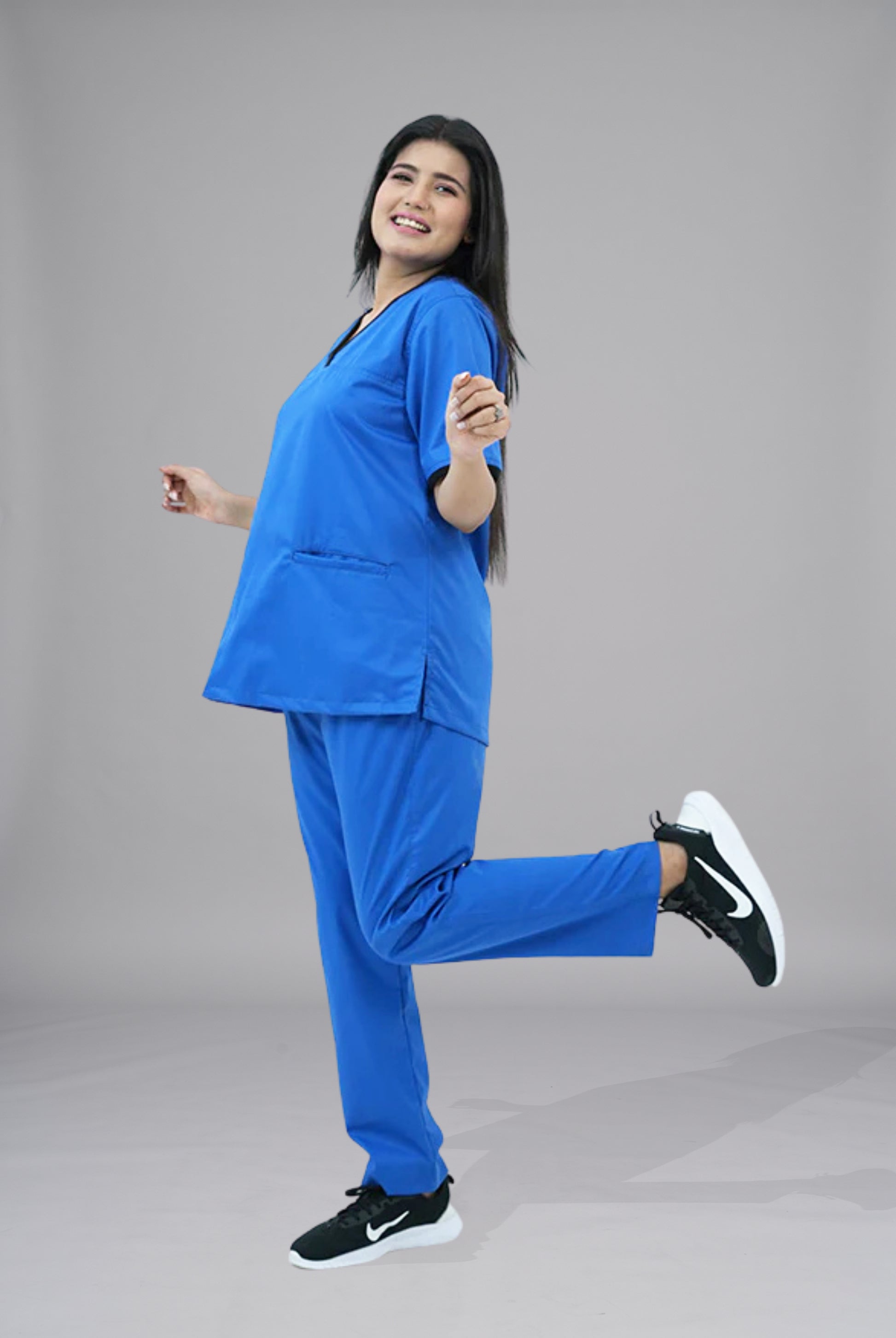 Elite Notch Royal Blue Scrub for Women, Premium Comfort & Professional Fit by GTEX Apparels Pakistan 6