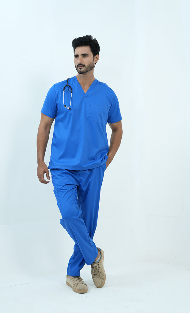 Buy Elite Royal Blue Scrub Suit For Men - Gtex Apparels