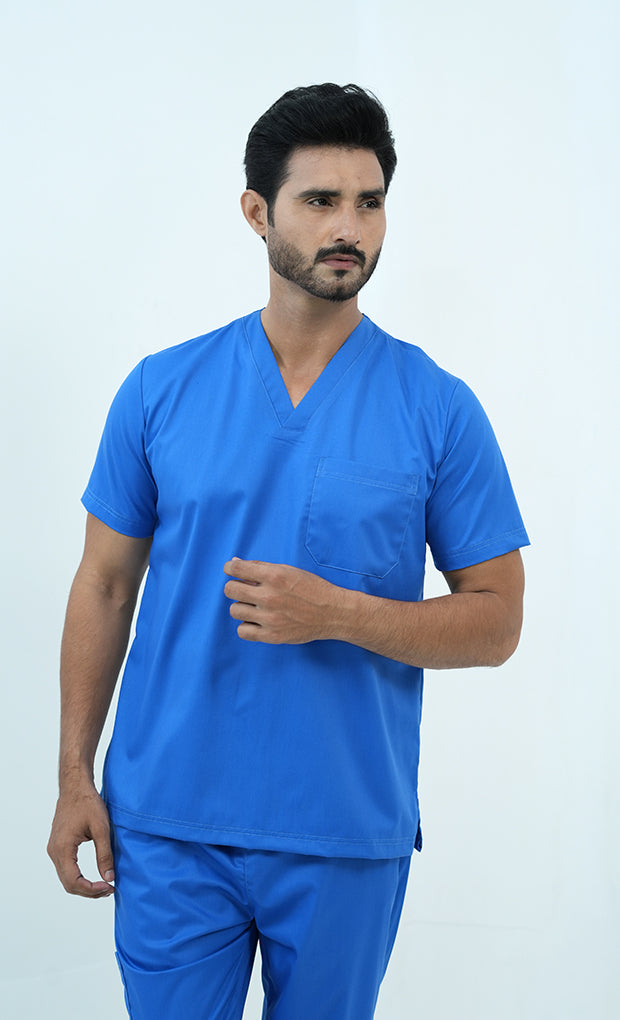 Buy Elite Royal Blue Scrub Suit For Men 1 - Gtex Apparels