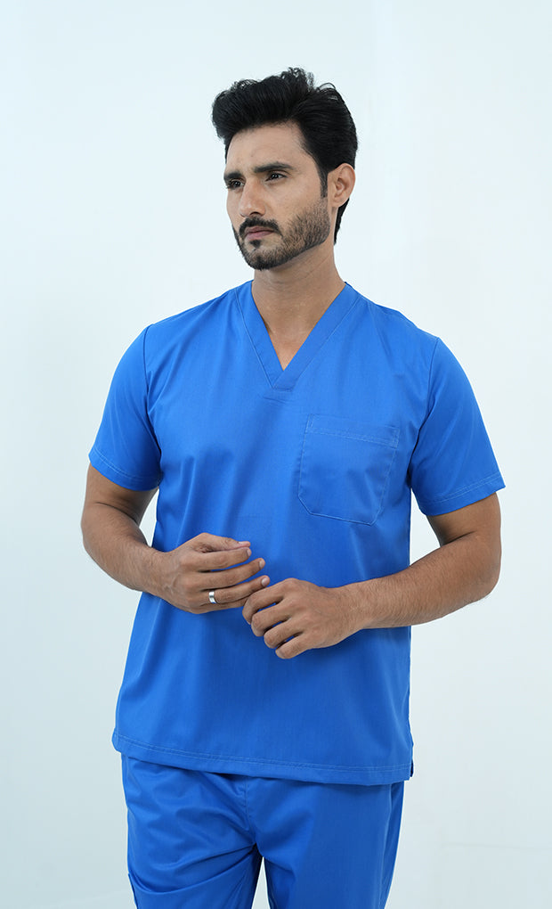 Buy Elite Royal Blue Scrub Suit For Men 2 - Gtex Apparels