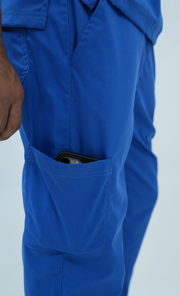 Buy Elite Royal Blue Scrub Suit For Men 7 - Gtex Apparels