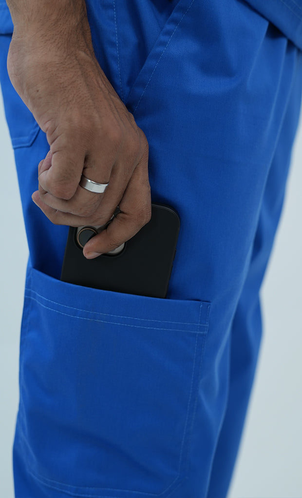 Buy Elite Royal Blue Scrub Suit For Men 8 - Gtex Apparels