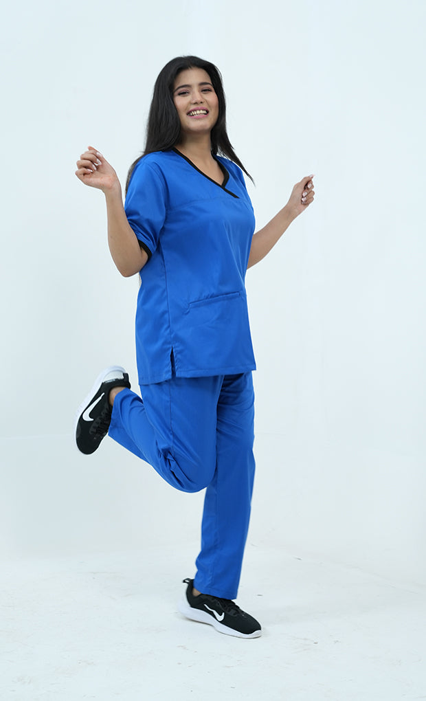 Buy Elite Royal Blue Scrub Suit for Women 11 - Gtex Apparels
