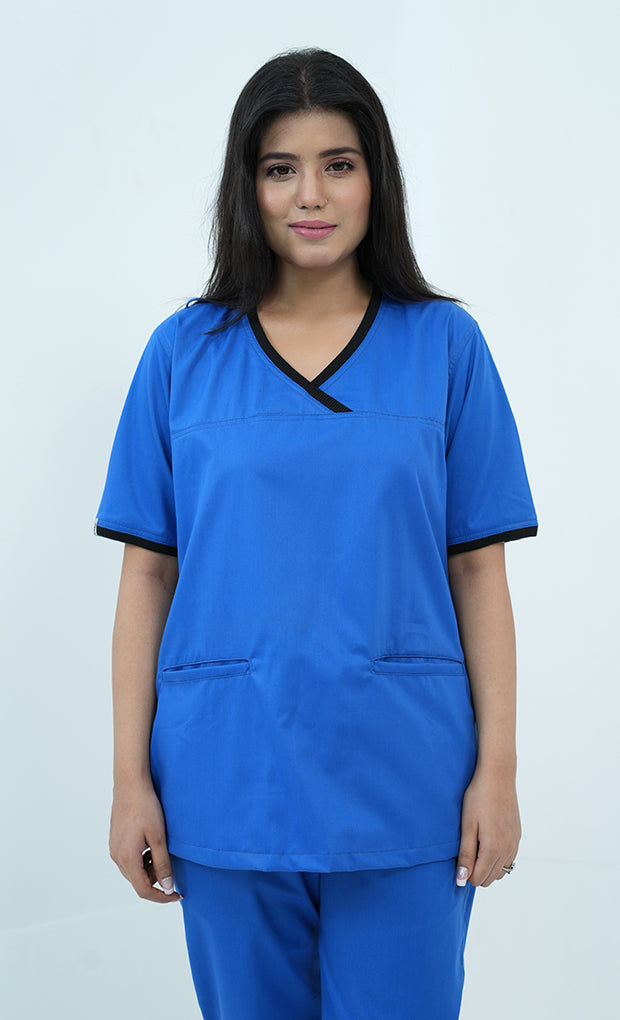 Buy Elite Royal Blue Scrub Suit for Women 1 - Gtex Apparels