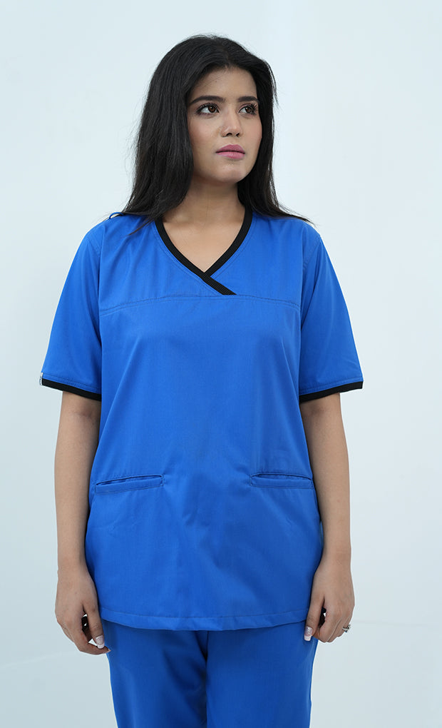 Buy Elite Royal Blue Scrub Suit for Women 2 - Gtex Apparels
