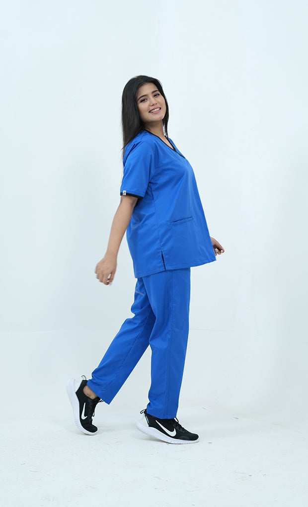Buy Elite Royal Blue Scrub Suit for Women 9 - Gtex Apparels