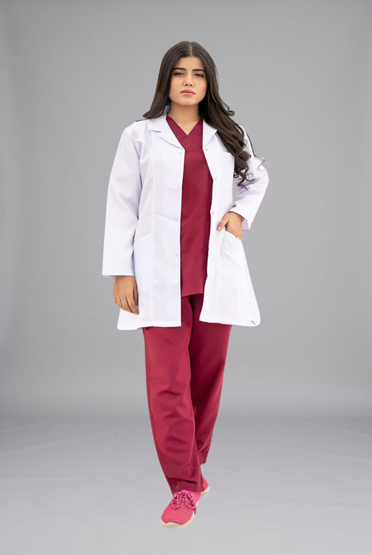 Elite Short Length Lab Coat for Women by GTEX Apparels Pakistan – Professional Medical White Coat for Doctors, Nurses, Pharmacists and Healthcare Students 1
