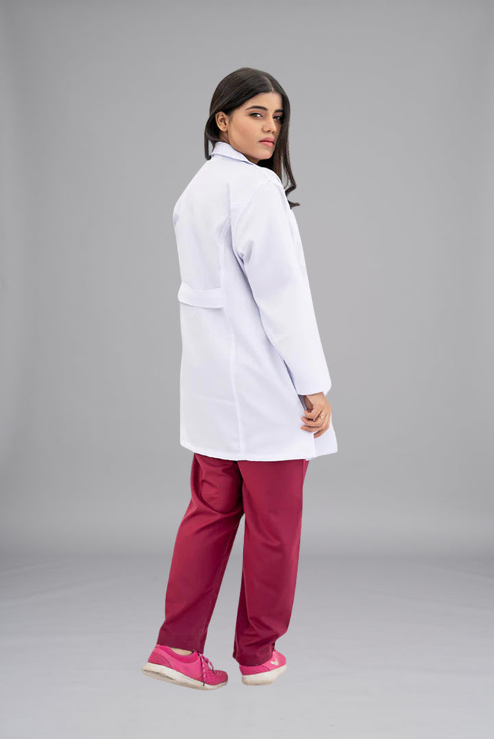 Elite Short Length Lab Coat for Women by GTEX Apparels Pakistan – Professional Medical White Coat for Doctors, Nurses, Pharmacists and Healthcare Students 3