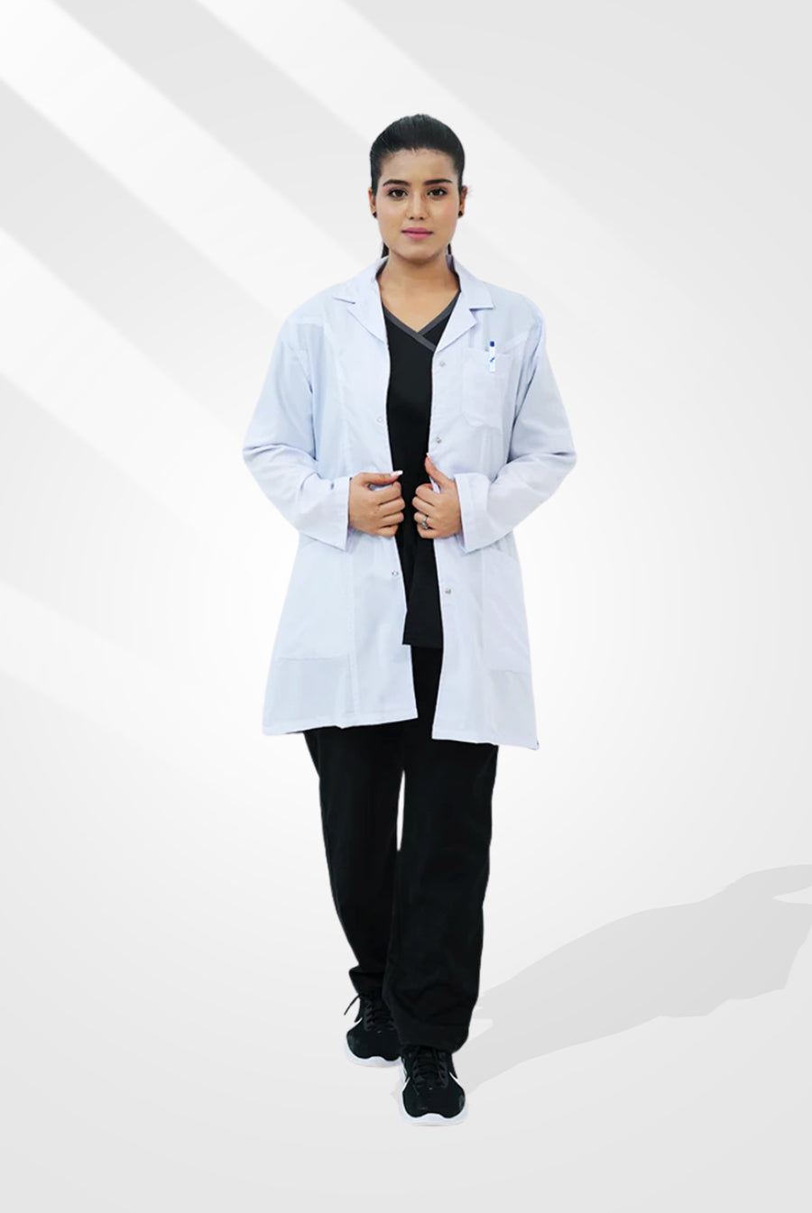 Elite Short Length White Lab Coat (Cotton Edition) By GTEX Apparels Pakistan