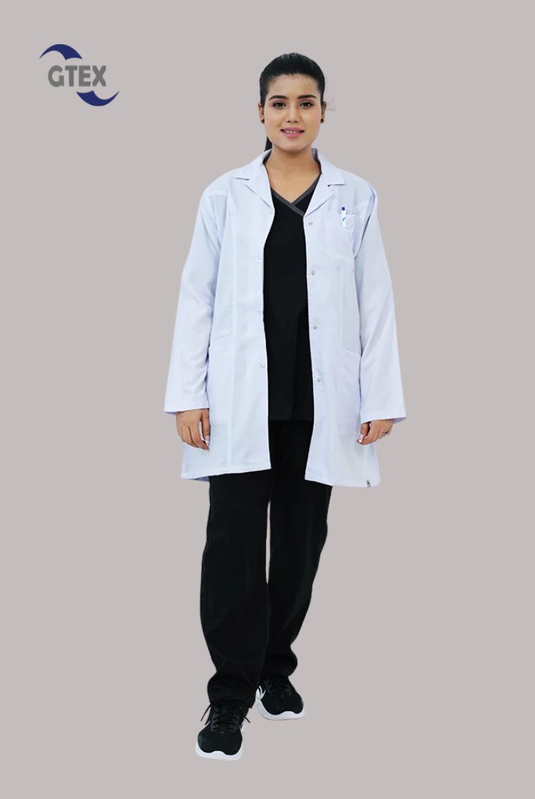 Elite Short Length White Lab Coat at GTEX Apparels Pakistan