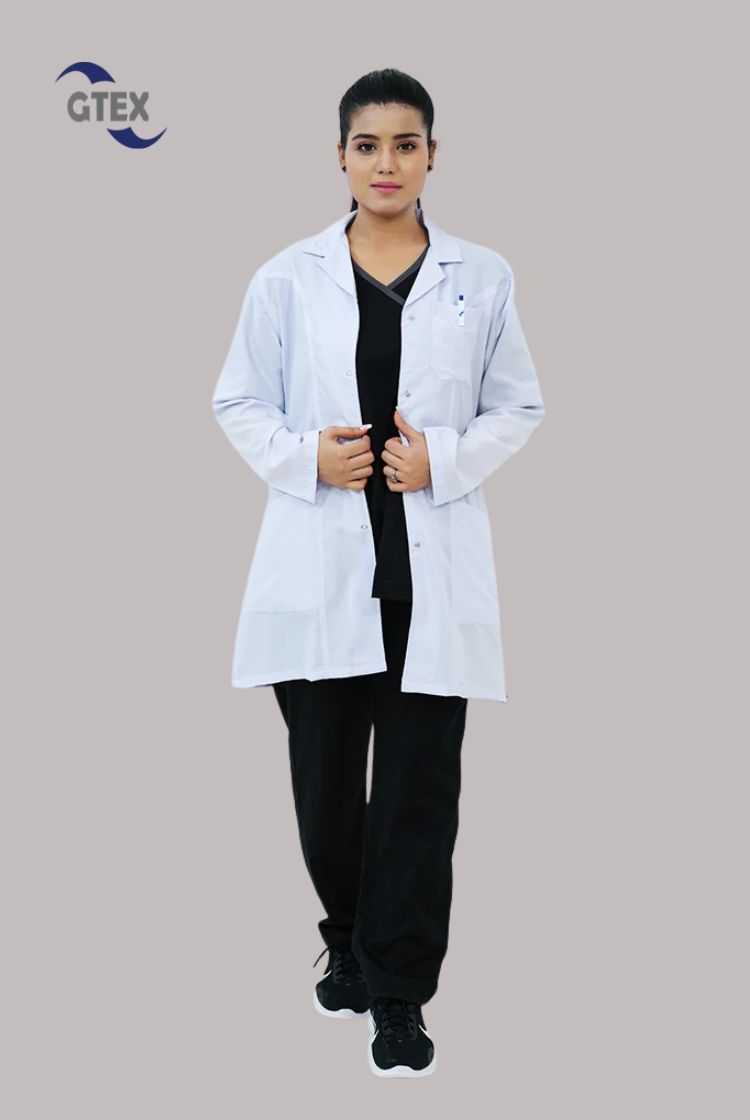 Elite Short Length White Lab Coat at GTEX Apparels Pakistan