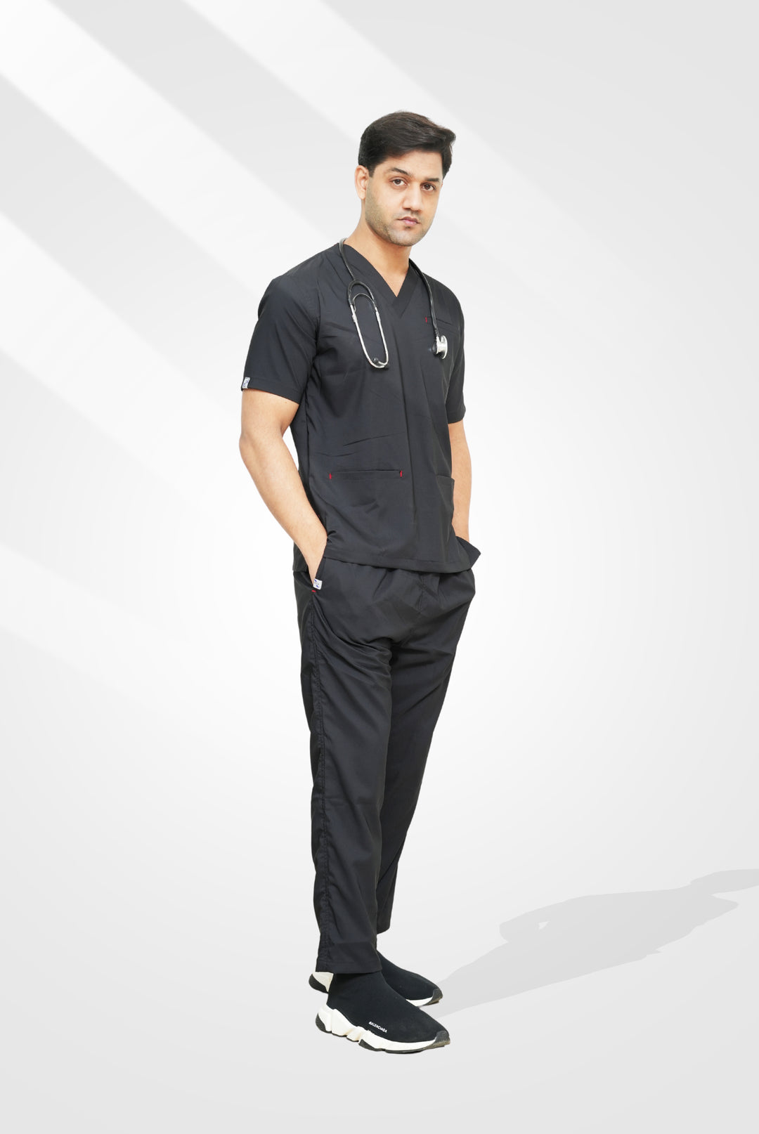 Flexi Care Edge Line™ Black Scrub Suit for Unisex by GTEX Apparels Pakistan